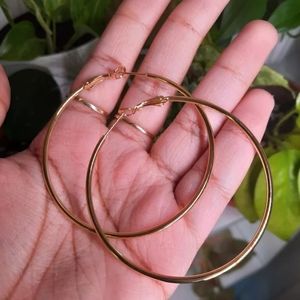 Stainless Steel Plated Gold Hoop Earrings